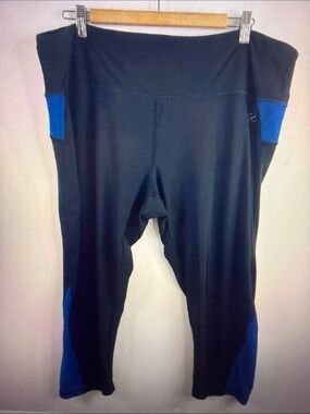 N.Y.L Woman Black Blue Sport Active Pull On Legging Pants Plus Size 3X